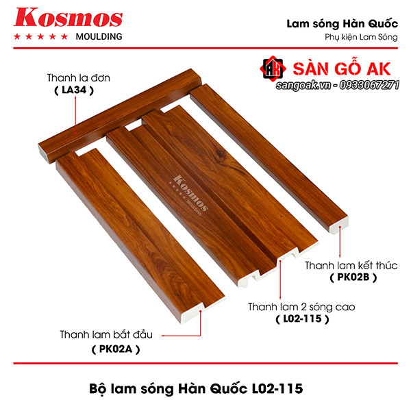Tấm ốp lam 2 sóng cao Hàn Quốc L02-115
